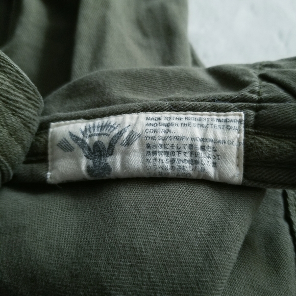SUPERDRY JPN Black Label 7605 Division Super Aces Military Khaki Button Down M - Picture 10 of 16